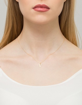 Pandantiv Aur 14K cu Diamante Naturale 0.01 ct - Img 2