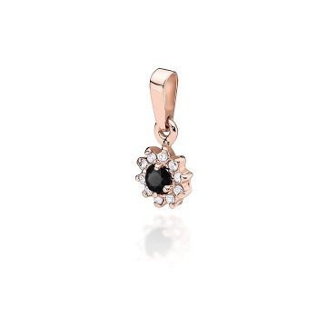 Pandantiv Aur 14K cu Diamante Naturale Albe si Negre 0.21 ct - Img 3