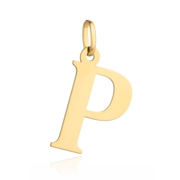Pandantiv Aur 14K cu Litera P, 24x13 mm - Img 3