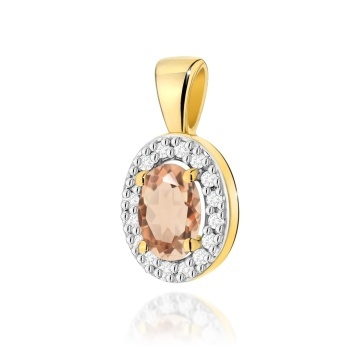 Pandantiv Aur 14K cu Morganit 0.40 ct si Diamante Naturale 0.08 ct