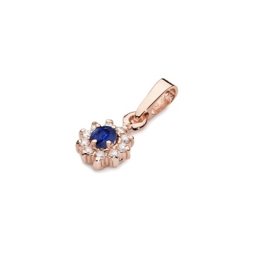 Pandantiv Aur 14K cu Safir 0.15 ct si Diamante Naturale 0.09 ct - Img 3