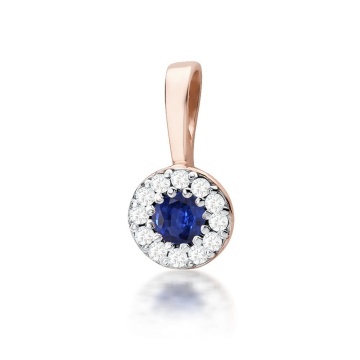Pandantiv Aur 14K cu Safir 0.15 ct si Diamante Naturale 0.10 ct - Img 3