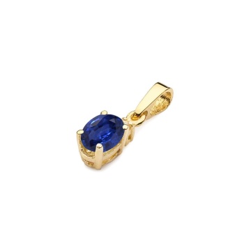 Pandantiv Aur 14K cu Safir 0.70 ct si Diamant Natural 0.01 ct - Img 2