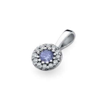 Pandantiv Aur 14K cu Tanzanit 0.15 ct si Diamante Naturale 0.10 ct - Img 6