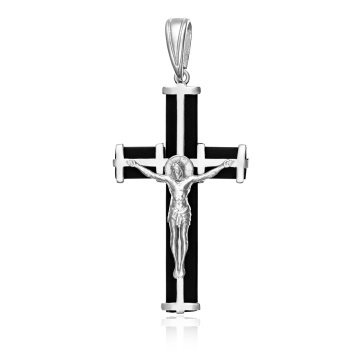 Pandantiv Crucified cu cruciulita din argint 925 si silicon