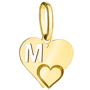 Pandantiv Inima cu Litera M din Aur 14k - Img 3