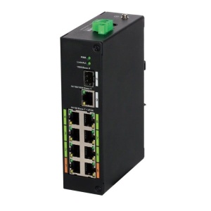 Switch PoE Dahua LR2110-8ET-120, 8 Porturi PoE + 2 Porturi Uplink Gigabit, 120W, Tehnologie ePoE (Distanță 800m)