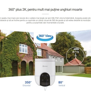 Cameră de Supraveghere Wi-Fi EZVIZ H8c 2K – Protecție Panoramică 360º, Vedere Nocturnă Color și Alertă Inteligentă - Img 4