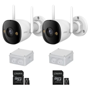 Kit Supraveghere Wi-Fi Imou 2 Camere 5MP (3K), Smart Dual Light 30m, Audio Bidirecțional, Alarmă Sirenă, 2x Card SD 64GB Inclus