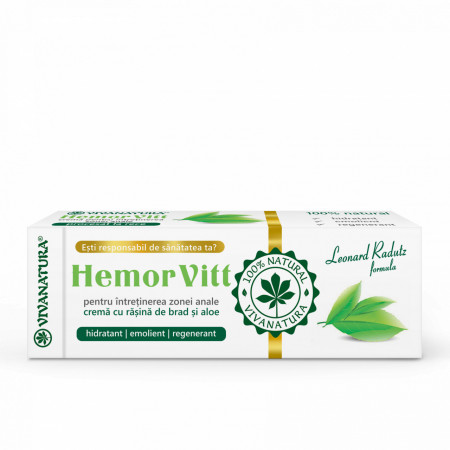 HemorVitt Crema pentru intretinerea zonei anale, 50 ml – Leonard Radutz Formula – VivaNatura
