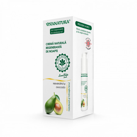Crema naturala regeneranta de noapte cu avocado si resveratrol 45 ml – Leonard Radutz Formula – VivaNatura