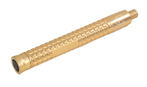 Baston telescopic profesional autoaparare 51 cm, inchidere pe buton, duraluminiu, 335 gr, Auriu, 3 segmente, TELESCOPIKA