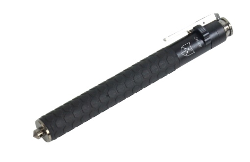 Baston telescopic profesional autoaparare 51 cm, deschidere automata, dispozitiv de spart geamuri, otel, 525 gr, Negru, 3 segmente, TELESCOPIKA