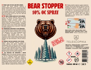 Spray anti-urs cu piper, pentru aparare impotriva ursilor, cainilor si a altor animale, pulverizare dispersie, 400 ml, Bear Stopper XL EDITION - Img 3