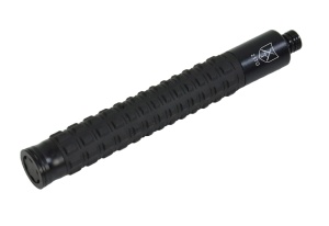 Baston telescopic profesional autoaparare 51 cm, inchidere pe buton, duraluminiu, 380 gr, varf ceramic pentru spart geamuri, maner ultra antialunecare, 3 segmente, TELESCOPIKA 21TG - TRUE GRIP - Img 1