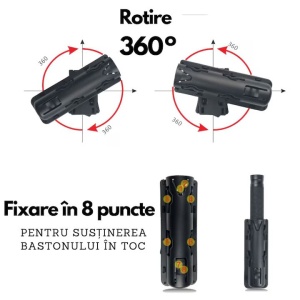 Port Baston Telescopic, Rotativ 360, Toc cu Prindere pe Centura sau Chinga Molle, TELESCOPIKA - Img 2