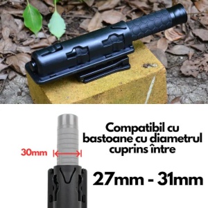 Port Baston Telescopic, Rotativ 360, Toc cu Prindere pe Centura sau Chinga Molle, TELESCOPIKA - Img 4