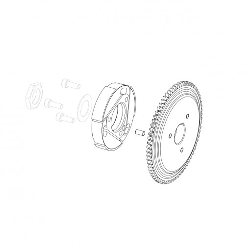 Compl.clutch rotor with gear Rok GP-Rok Jr
