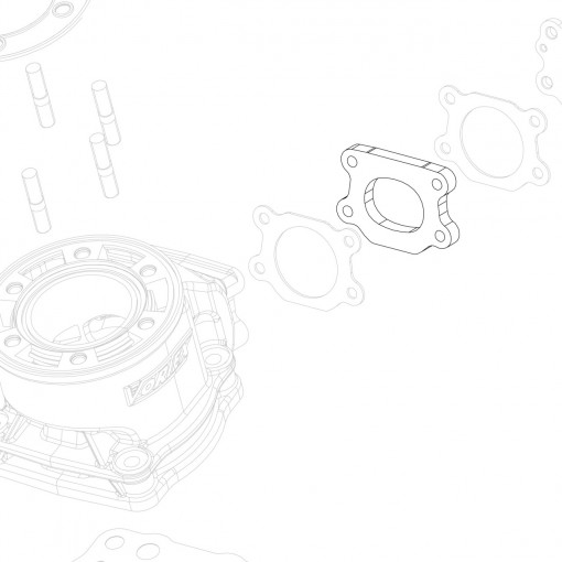 Distanziale collettore scarico sp.8 Rok GP