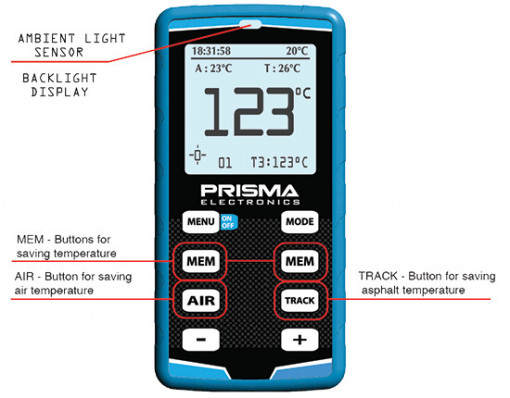 Digital tire Pyrometer with Infrared Sensor