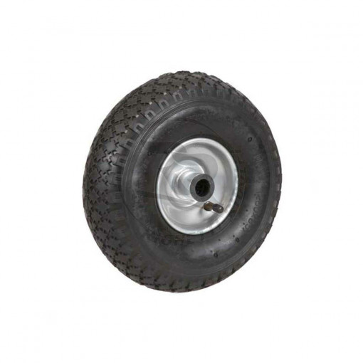 Inflatable wheel 260x85mm with rollers D.20mm, metal rim.