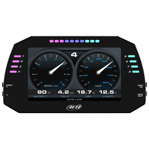 AiM MXG 1.2 Strada 7" TFT Dash Display with Race Icons