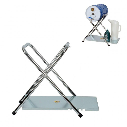 Folding Fuel Barrel Stand with Table