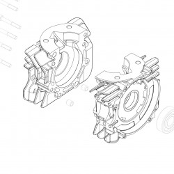 Mini Rok complete crankcase with bearings