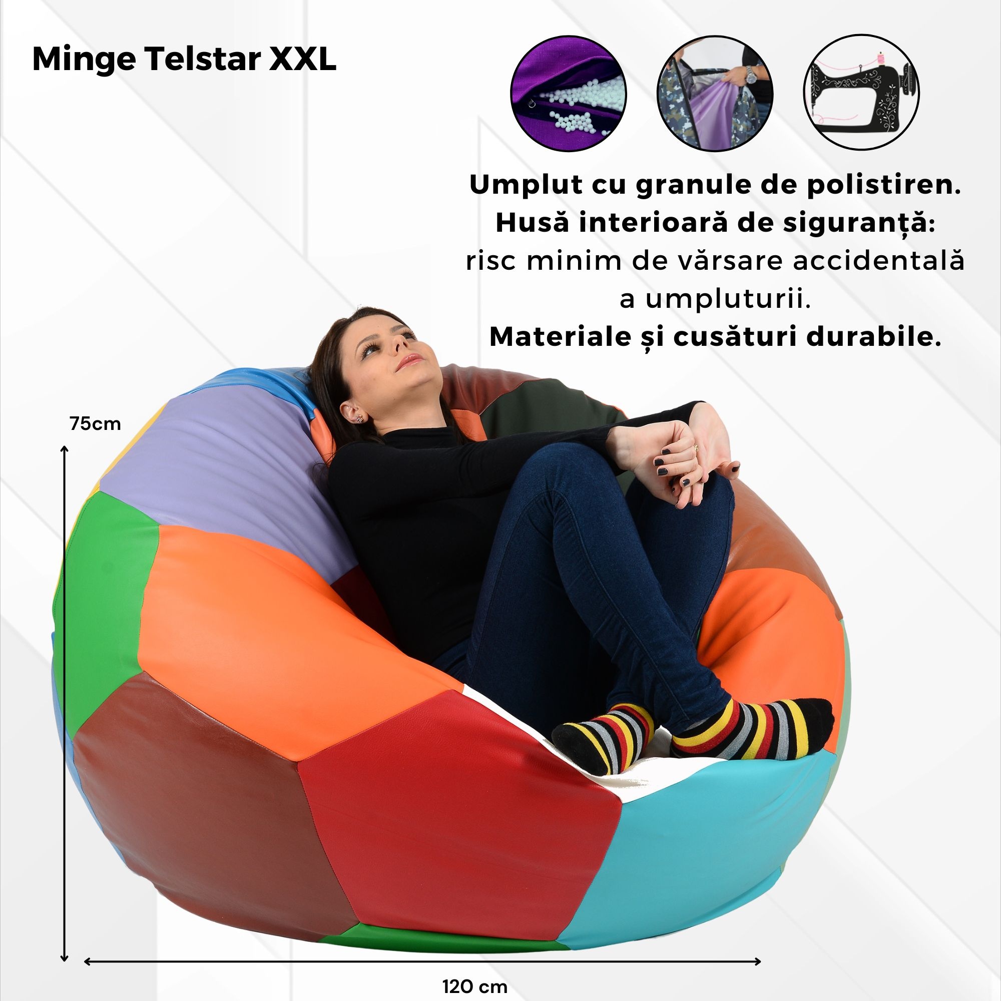 Dimensiuni fotoliu Minge Telstar XXL Red & Black