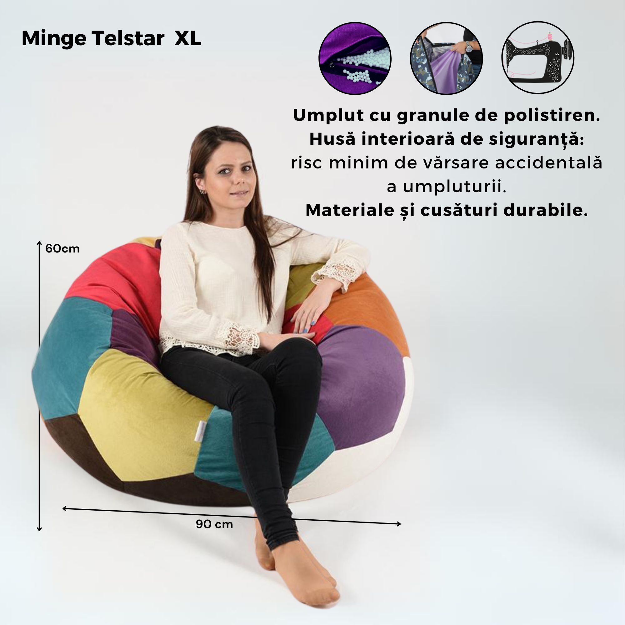 Dimensiuni fotoliu Minge Telstar XL Red & Black