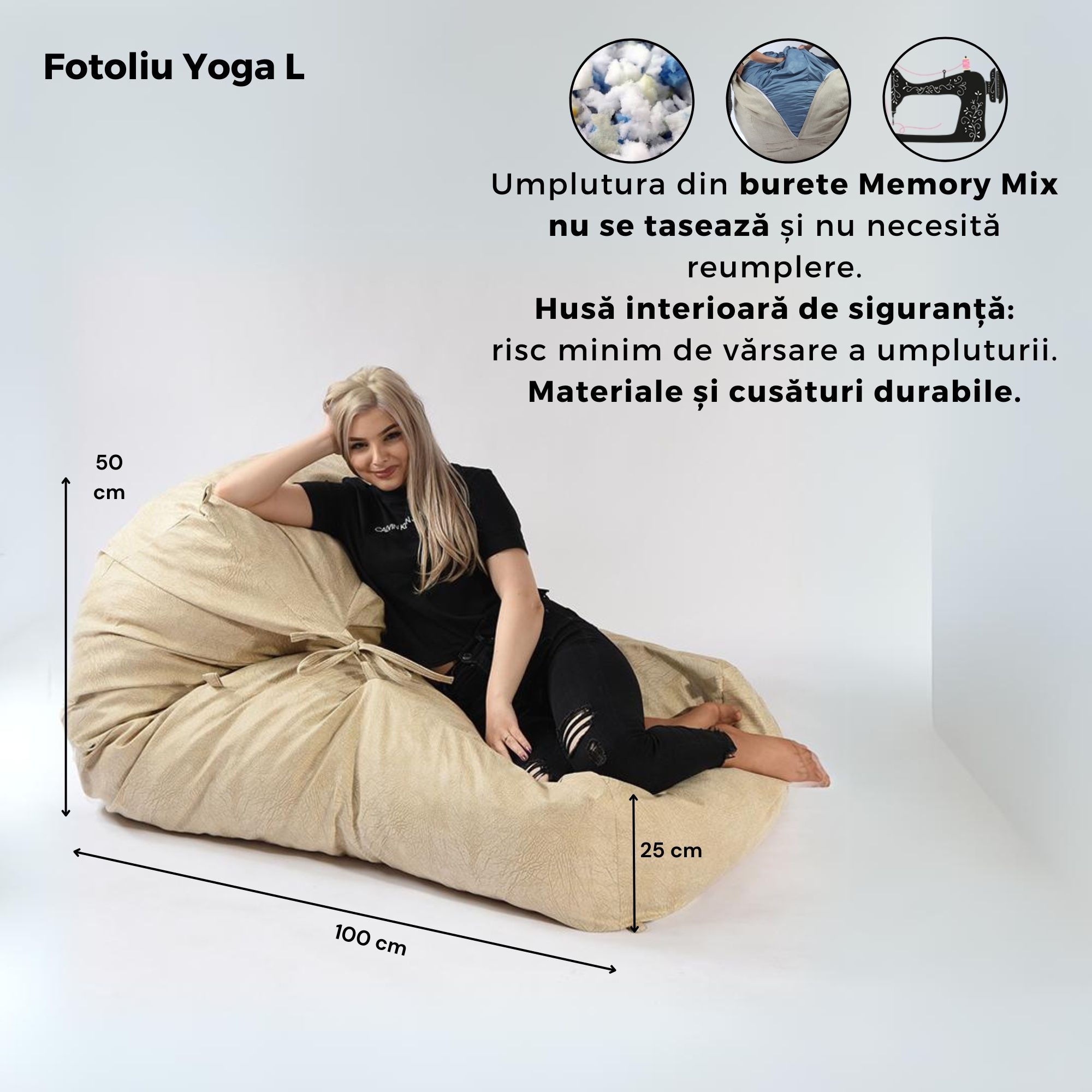 Dimensiuni Fotoliu Yoga L Pufrelax