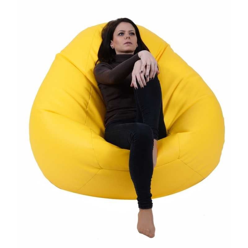 Fotoliu Nirvana Gigant, Material Piele ecologica - Yellow - 1 | YEO