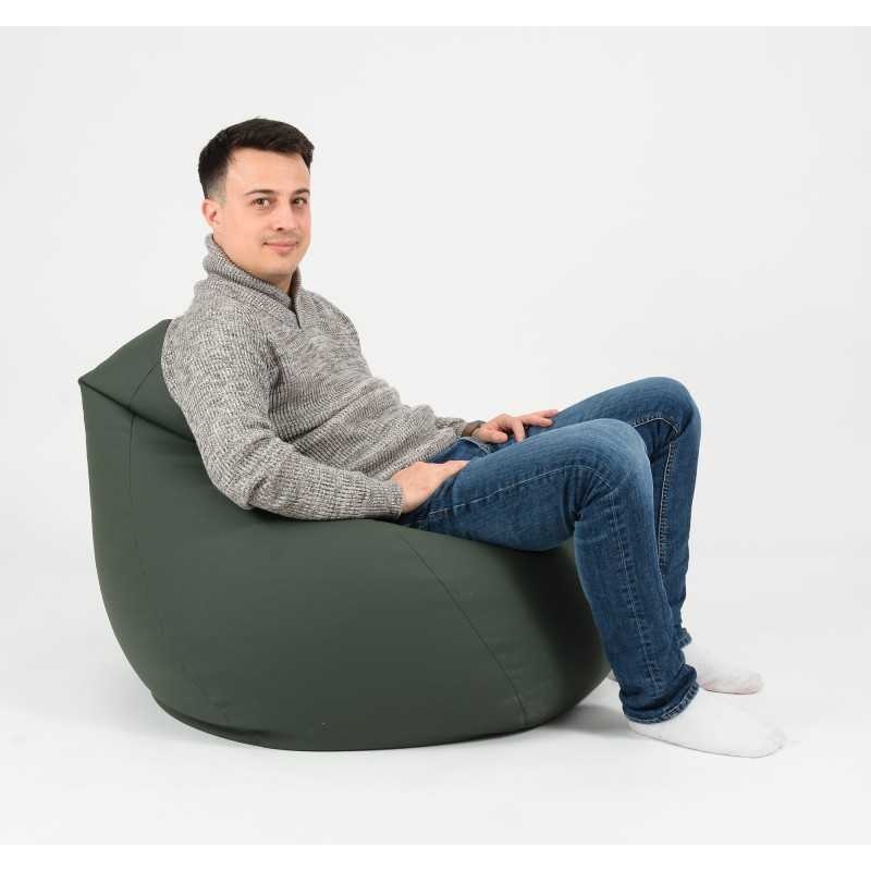 Fotoliu Nirvana Hobbit Pufrelax, Material Piele ecologica - Dark Green - 2 | YEO