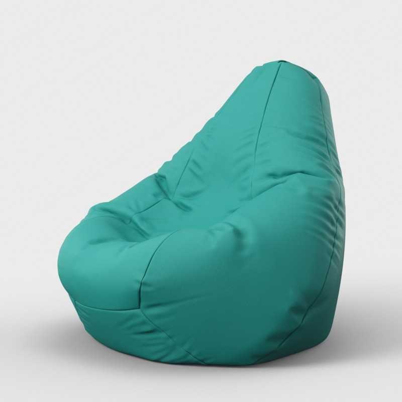 Fotoliu Nirvana Hobbit Pufrelax, Material Piele ecologica - Turcoaz - 1 | YEO