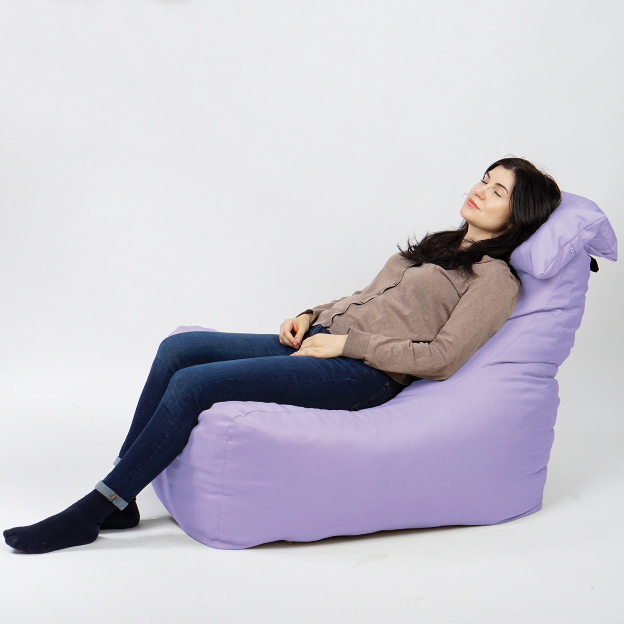 Fotoliu puf, Pufrelax Miraggio, perna inclusa, Material Impermeabil - Lilac - imagine 5