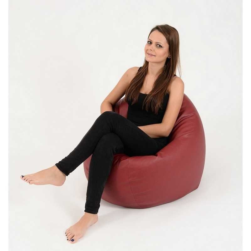 Fotoliu Relaxo, Material Piele ecologica - Bordo - 1 | YEO