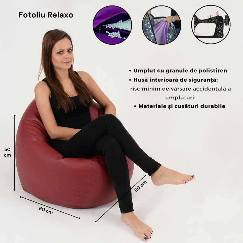 Fotoliu Relaxo, Material Piele ecologica - Roz - 1 | YEO