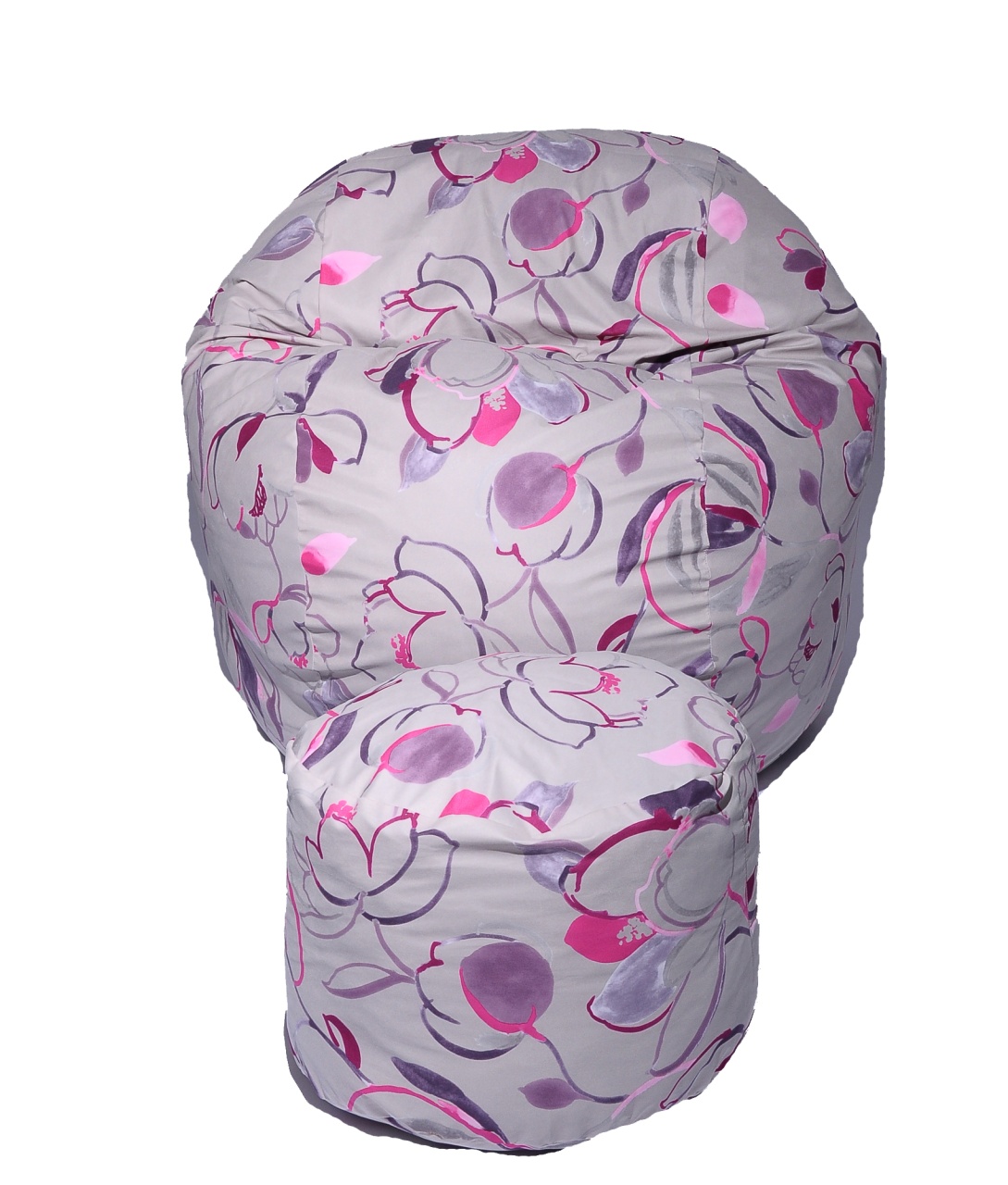 Set Fotoliu Matusalem cu Otoman (suport picioare), Material Textil - Flower Buds