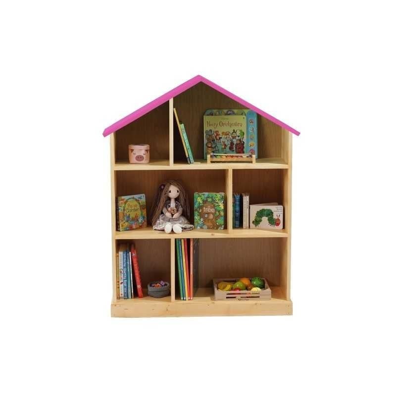 Casuta biblioteca BookHouse, Material Lemn Masiv - Bubble Gum