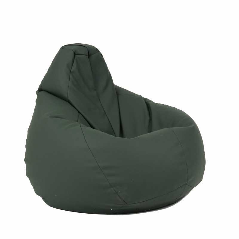 Fotoliu Nirvana Hobbit Pufrelax, Material Piele ecologica - Dark Green