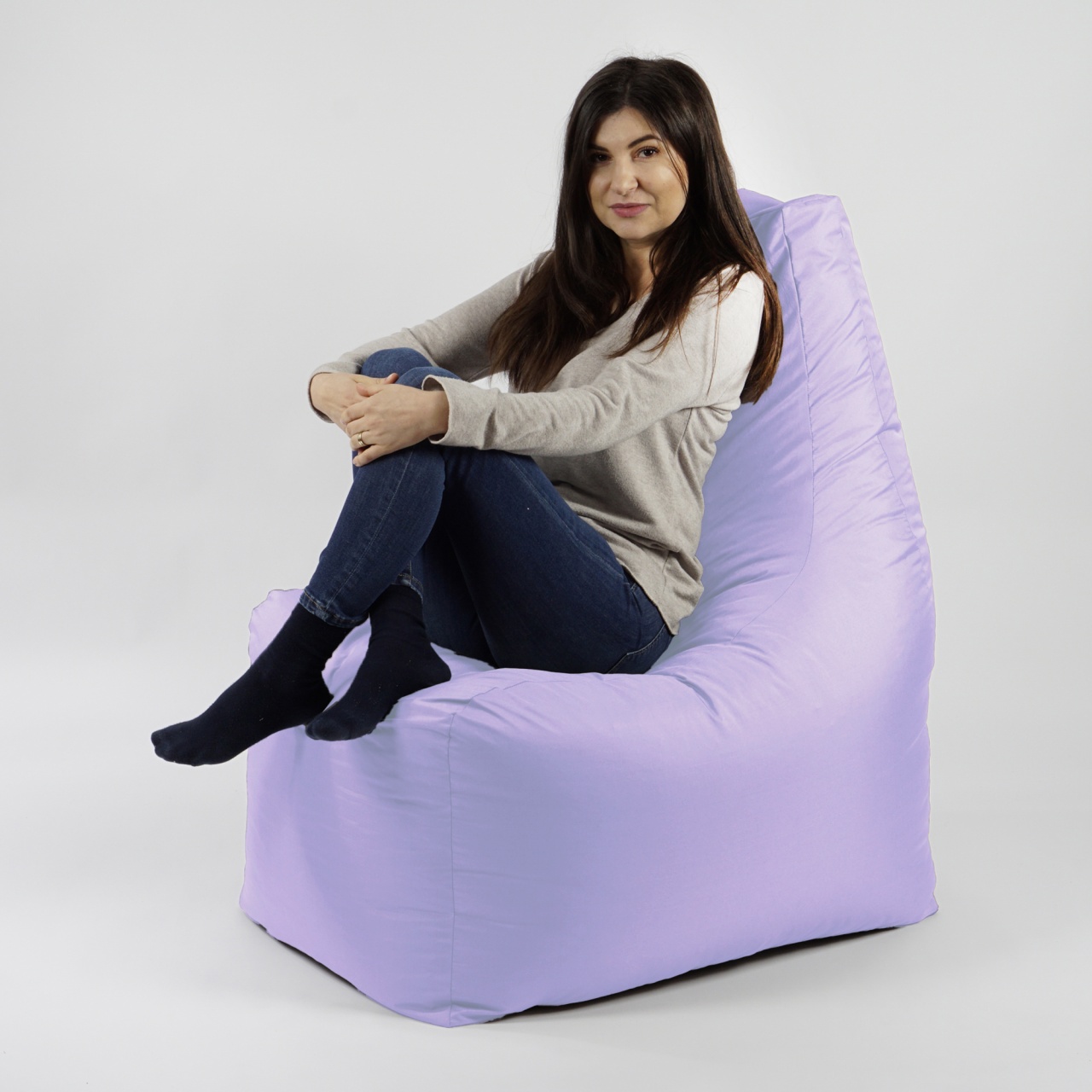 Fotoliu puf, Sunlounger EVO XL, umplutura de burete Memory Mix, Material Impermeabil - Lilac - imagine 6