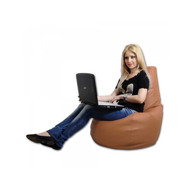 Fotoliu tip Scaun Sunlounger, Material Piele ecologica - Brown - 1 | YEO