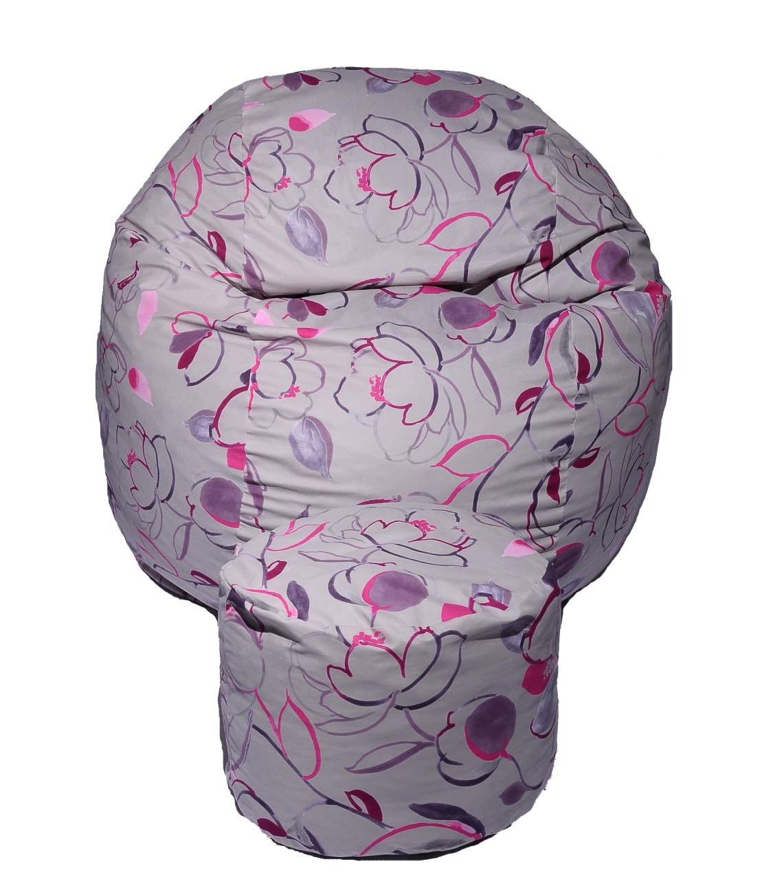 Set Fotoliu King Size cu Otoman (suport picioare), Material Textil - Flower Buds