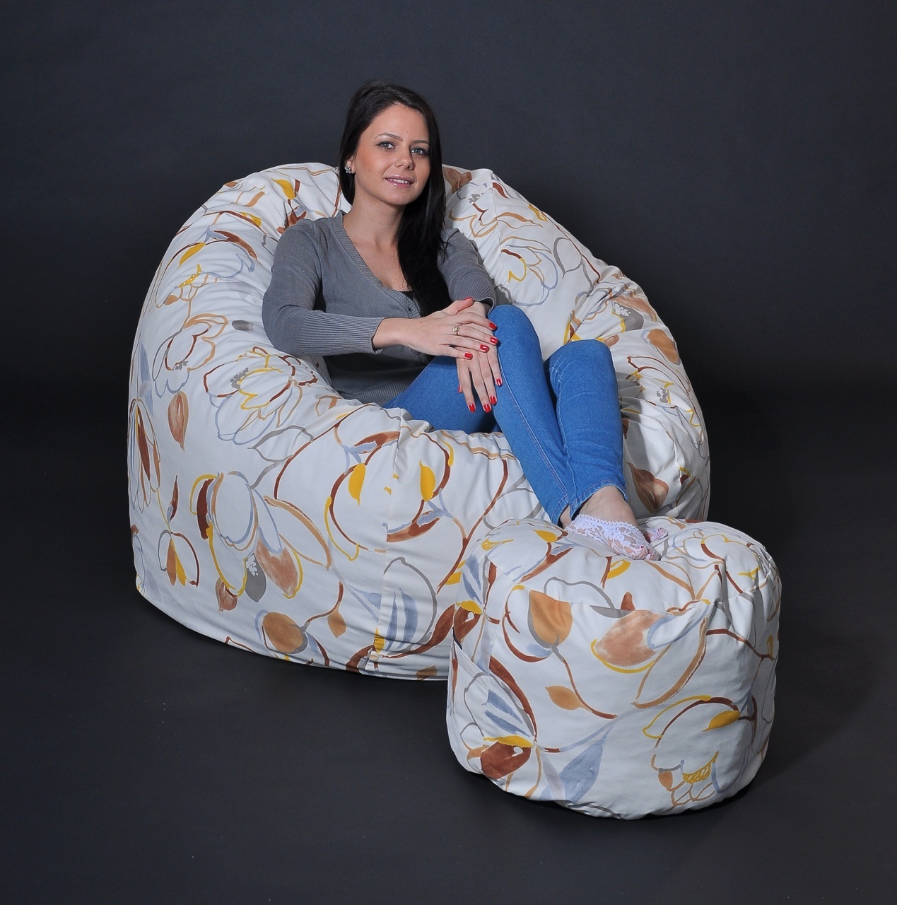 Set Fotoliu King Size cu Otoman (suport picioare), Material Textil - Blossom - 1 | YEO