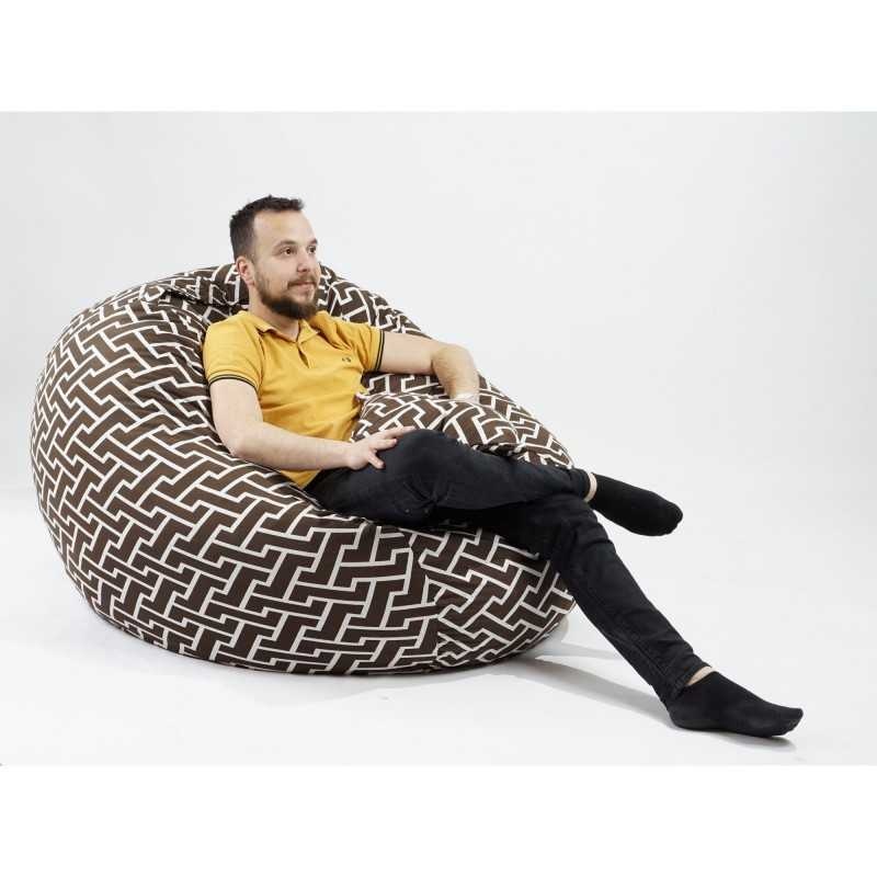 Set Fotoliu King Size cu Perna, Material Textil - Zippity Brown - 1 | YEO