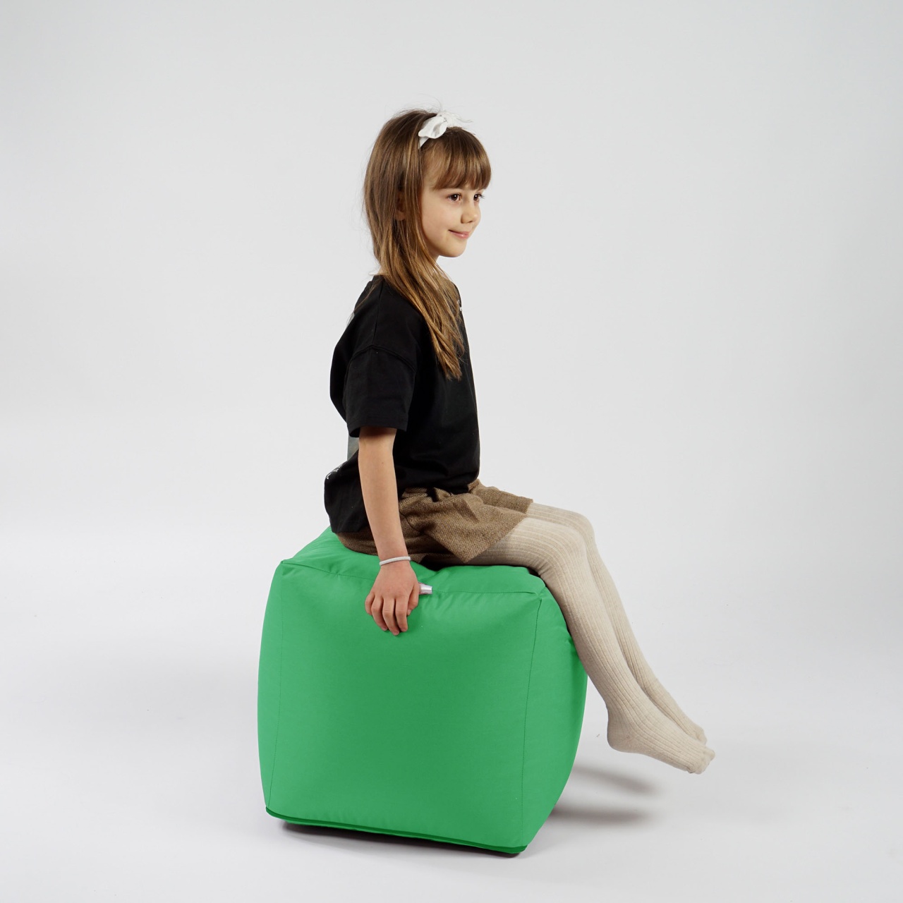 Taburet Cub Pufrelax, material impermeabil, Green Apple - 3 | YEO