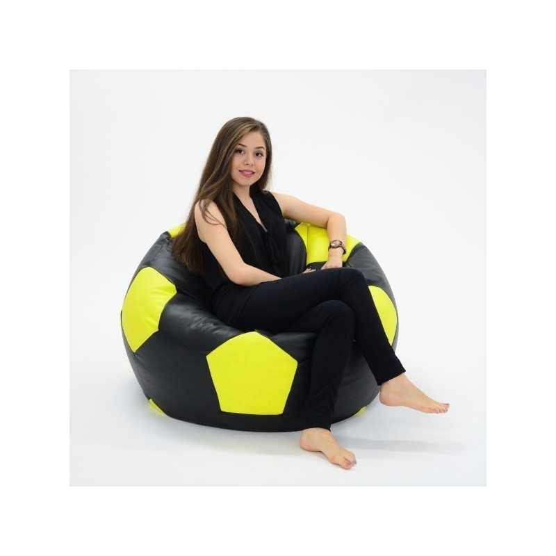 Fotoliu Minge Telstar XL, Material Piele ecologica - Grey&Lemon - 1 | YEO