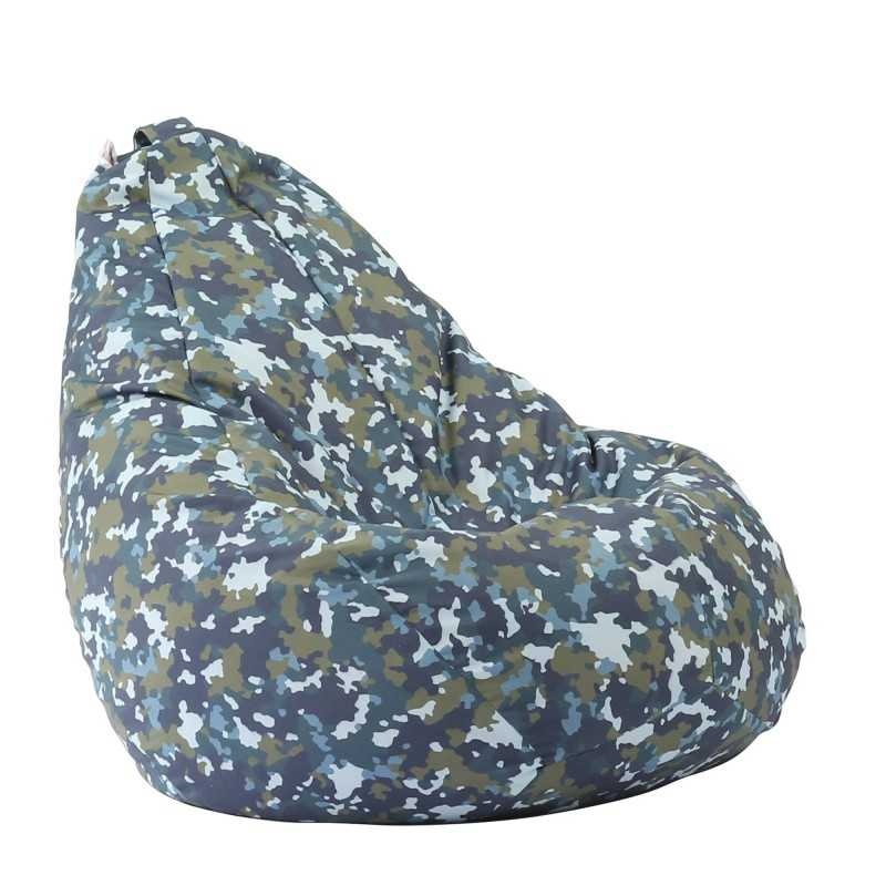 Fotoliu puf copii, Nirvana Light Pufrelax, Material Impermeabil - Camuflaj Fortele Terestre