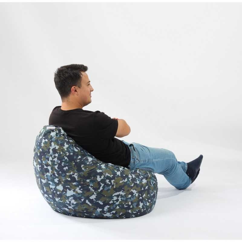 Fotoliu puf copii, Nirvana Light Pufrelax, Material Impermeabil - Camuflaj Fortele Terestre - 3 | YEO