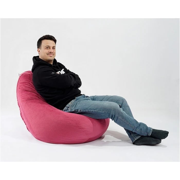 Fotoliu puf Nirvana Hobbit, Material Textil - Roz - 2 | YEO